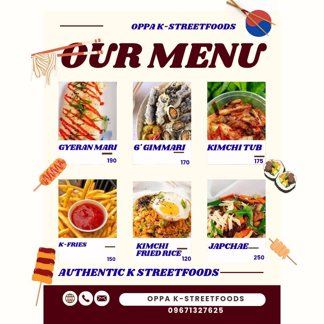 Oppa K-Streetfoods menu page 2